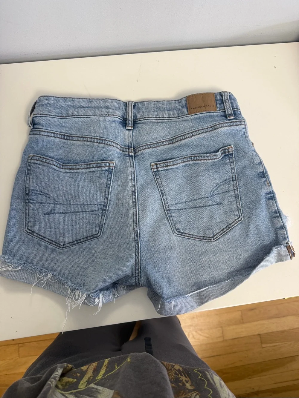 American Eagle Outfitters Light Wash Distressed Denim Shorts